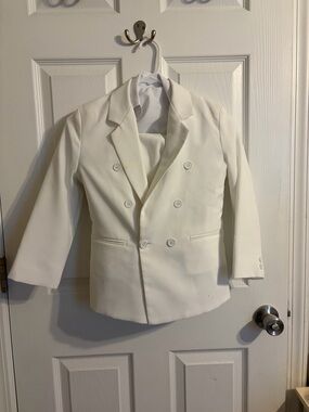 White Double-Breasted Blazer Jacket